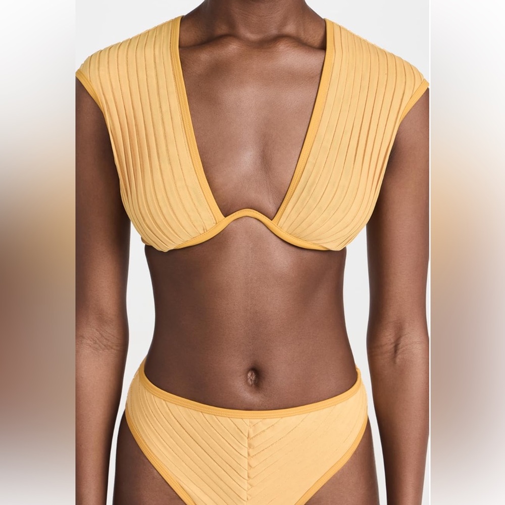 Andrea Iyamah pura yellow high waist bikini